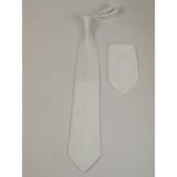 Men's Tie and Hankie Set by J.Valintin Collection #Pro3 Solid White - J.Valintin Men's Wear Legend - pro3 - white