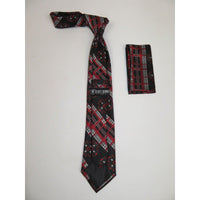 Mens Tie and Hankie set by Stacy Adams fashion formal Business attire St67 Red - J.Valintin Men's Wear Legend - 24868