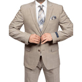 Mens TOMMY HILFIGER Suit Wool Blend 2 Button Side Vent Shark Texture 0106 Tan - J.Valintin Men's Wear Legend - 18253