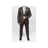 Mens TOMMY HILFIGER Suit Wool Blend 2 Button Side Vent Shark Texture 0132 Brown - J.Valintin Men's Wear Legend - 18266