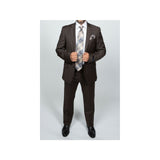 Mens TOMMY HILFIGER Suit Wool Blend 2 Button Side Vent Shark Texture 0132 Brown - J.Valintin Men's Wear Legend - 18266