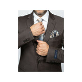 Mens TOMMY HILFIGER Suit Wool Blend 2 Button Side Vent Shark Texture 0132 Brown - J.Valintin Men's Wear Legend - 18266