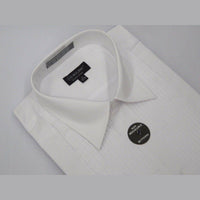 Men's Tuxedo shirt Milani Lay - down Collar Formal Pleated Front Wedding White - J.Valintin Men's Wear Legend - 3748