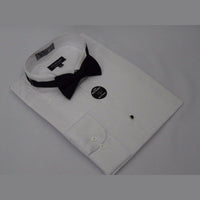 Men's Tuxedo shirt MILANI Wing Tip Formal Pleated Front After Six Wedding White - J.Valintin Men's Wear Legend - 6019