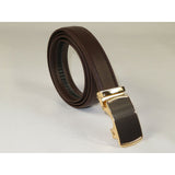 Mens VALENTINI Leather Belt Automatic Adjustable Removable Buckle RT036 Brown - J.Valintin Men's Wear Legend - 92196