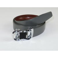 Mens VALENTINI Leather Belt Automatic Adjustable Removable Buckle V506S Gray - J.Valintin Men's Wear Legend - 92133