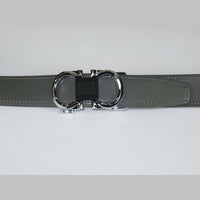 Mens VALENTINI Leather Belt Automatic Adjustable Removable Buckle V506S Gray - J.Valintin Men's Wear Legend - 92133