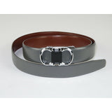 Mens VALENTINI Leather Belt Automatic Adjustable Removable Buckle V506S Gray - J.Valintin Men's Wear Legend - 92133