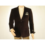 Men's Velvet Blazer Sport Coat Two Button Side Vents GEORGIO COSANI 491 Brown - J.Valintin Men's Wear Legend - 18593