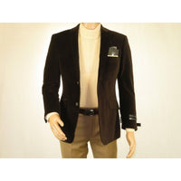 Men's Velvet Blazer Sport Coat Two Button Side Vents GEORGIO COSANI 491 Brown - J.Valintin Men's Wear Legend - 18593