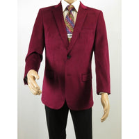 Men's Velvet Sport Coat Jacket by BASSIRI Leonardi J1042 Burgundy - J.Valintin Men's Wear Legend - 92623