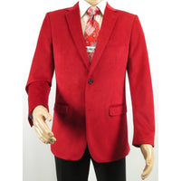 Men's Velvet Sports Coat Grammy Amy Award BASSIRI , LEONARDI J1042 Christmas Red - J.Valintin Men's Wear Legend - 92647