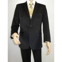 Men's Velvet Sports Coat Grammy Amy Award By BASSIRI , LEONARDI J1042 Black - J.Valintin Men's Wear Legend - 92617