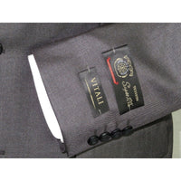 Mens Vitali Three Piece Suit Vested Semi Shiny Sharkskin M3090 Charcoal Gray - J.Valintin Men's Wear Legend - 73682