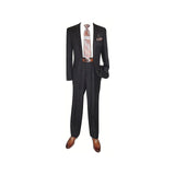 Mens Wool Cashmere Black Stripe Business Suit Giorgio Cosani Two Button 910 - J.Valintin Men's Wear Legend - 18418