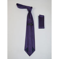 Men's Woven Tie Hankie Set J.Valintin Private Collection R29 Purple Checker - J.Valintin Men's Wear Legend - 95571