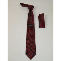 Men's Woven Tie Hankie Set J.Valintin Private Collection R33 Black Red Dots - J.Valintin Men's Wear Legend - 95567