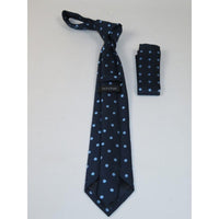 Men's Woven Tie Hankie Set J.Valintin Private Collection R48 Navy Polka Dot - J.Valintin Men's Wear Legend - 95552