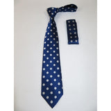 Men's Woven Tie Hankie Set J.Valintin Private Collection R51 Navy Polka Dot - J.Valintin Men's Wear Legend - 95549