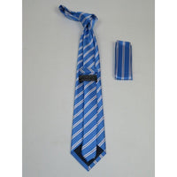 Men's Woven Tie Hankie Set J.Valintin Private Collection R53 Blue Stripe - J.Valintin Men's Wear Legend - 95547