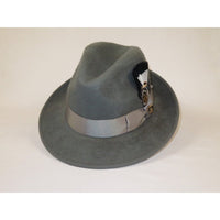 Men Bruno Capelo Hat Australian Wool Rabbit Fur Look Felt Fedora RA763 Gray