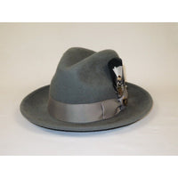 Men Bruno Capelo Hat Australian Wool Rabbit Fur Look Felt Fedora RA763 Gray