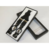 ELEGANT Suspenders Clip on and Button Option for Slacks or Suit Pants Black